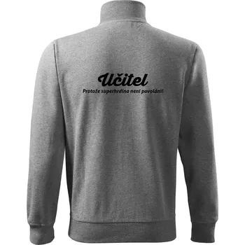 Pánská mikina Učitel - superhrdina - Mikina bez kapuce Adventure - 3XL ( Tmavě šedý melír )