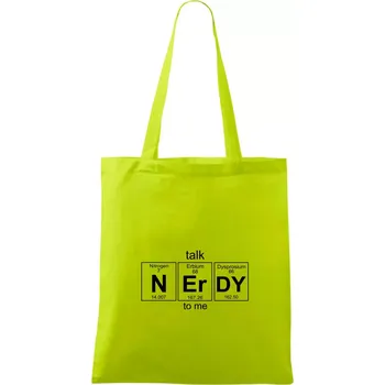 Talk nerdy - periodická tabulka - Taška bavlněná - 42 x 38 cm ( Limetková )