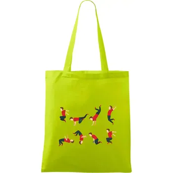 Parkour abeceda - Taška bavlněná - 42 x 38 cm ( Limetková )