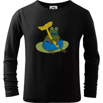 Chlapecké tričko Žába s houbou (studio-arte.cz) - Triko dětské Long Sleeve - 158 cm/12 let ( Černá )