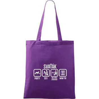 Svaťák - Taška bavlněná - 42 x 38 cm ( Fialová )