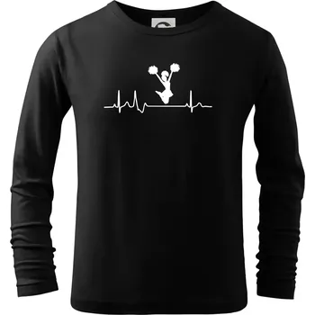 Chlapecké tričko EKG roztleskávačka výskok - Triko dětské Long Sleeve - 122 cm/6 let ( Černá )