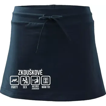 Dámská sukně Zkouškové - Sportovní sukně - two in one - XS ( Námořní modrá (velmi tmavá - téměř černá) )