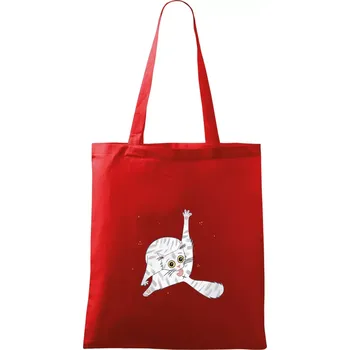 Nákupní taška Kočka čistotná (studio-arte.cz) - Taška bavlněná - 42 x 38 cm ( Červená )