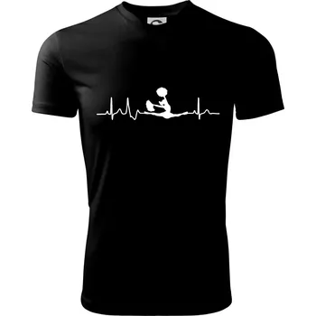 Chlapecké tričko EKG roztleskávačka roznožka - Dětské triko sportovní (dresovina) - 122 cm/6 let ( Černá )