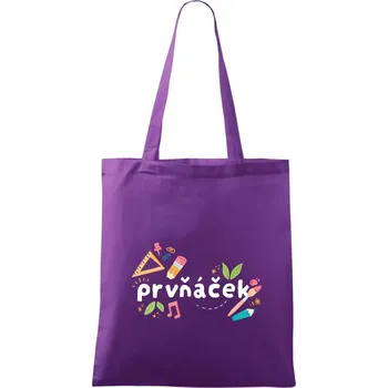 Prvňáček - tiskací - Taška bavlněná - 42 x 38 cm ( Fialová )