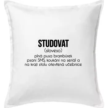 Polštář Studovat - Polštář 50x50 - 50x50 - Pouze potah ( Bílá )