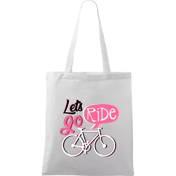 Lets go ride - Taška bavlněná - 42 x 38 cm ( Bílá )