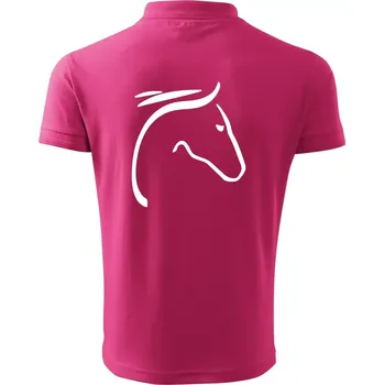 Pánská košile Kůň - hlava silueta - Polokošile pánská Pique Polo 203 - 4XL ( Purpurová )