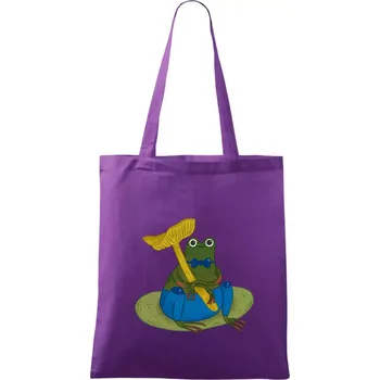 Žába s houbou (studio-arte.cz) - Taška bavlněná - 42 x 38 cm ( Fialová )