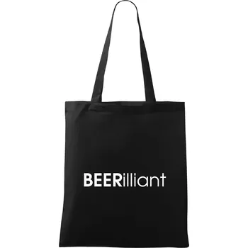 Nákupní taška Pivní nápisy BEERrilliant - Taška bavlněná - 42 x 38 cm ( Černá )
