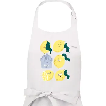 Kuchyňská zástěra Citroni kreslení (studio-arte.cz) - Dámská zástěra na vaření - Univerzální velikost ( Bílá )