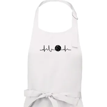 Kuchyňská zástěra EKG basketbal míč - Dámská zástěra na vaření - Univerzální velikost ( Bílá )