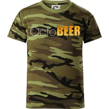 Pivní měsíce - octoBEER - Dětské maskáčové triko - 104-110cm / 3-4 roky ( Zelený maskáč )