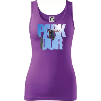 Dámské tričko Parkour nápis nebe - Dámské tílko - XL ( Fialová )