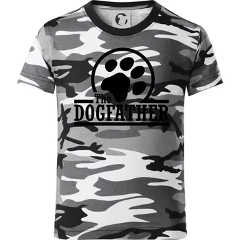 Chlapecké oblečení Dogfather - Dětské maskáčové triko - 134 cm/8 let ( Šedý maskáč )