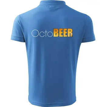 Pánská košile Pivní měsíce - octoBEER - Polokošile pánská Pique Polo 203 - 5XL ( Azurově modrá )