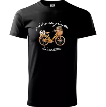 Pánské tričko Mužská jízda životem 60 - Triko extra velké (5-8XL) - 6XL ( Černá )
