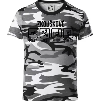 Chlapecké tričko Zkouškové - Dětské maskáčové triko - 122 cm/6 let ( Šedý maskáč )