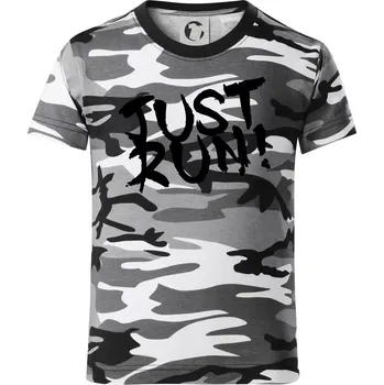 Just run - Dětské maskáčové triko - 146 cm/10 let ( Šedý maskáč )