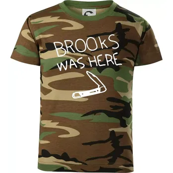 Chlapecké oblečení Věznice Shawshank - Dětské maskáčové triko - 134 cm/8 let ( Hnědý maskáč )