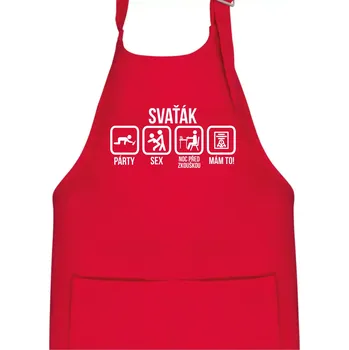 Kuchyňská zástěra Svaťák - Dětská zástěra na vaření - Univerzální velikost ( Červená )