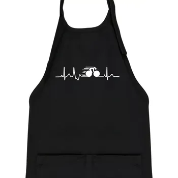Kuchyňská zástěra EKG dráhová cyklistika - Dětská zástěra na vaření - Univerzální velikost ( Černá )