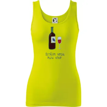 Dámské tričko Šetřím vodu piju víno (studio-arte.cz) - Dámské tílko - S ( Limetková )