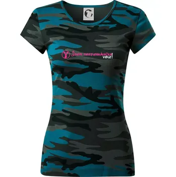 Jsem roztleskávačka! Vole! - Dámské maskáčové triko - M ( Petrolejová maskáč )