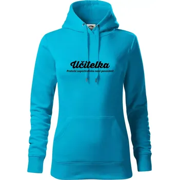 Dámská mikina Učitel - superhrdina - Mikina dámská Cape s kapucí - S ( Světlý tyrkys )