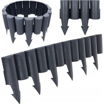 Zahradní obrubník Plast Zahradní lem 500 cm x 22,5 cm šedý