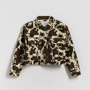 Dívčí bunda Reserved - Krátká bunda se zvířecím potiskem - vícebarevná - 352DB-MLC - 352DB-MLC-128