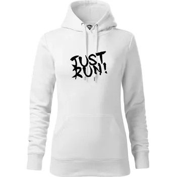 Dámská mikina Just run - Mikina dámská Cape s kapucí - M ( Bílá )