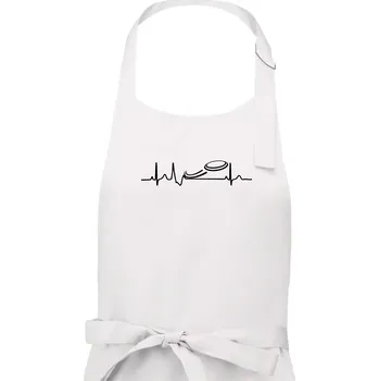 Kuchyňská zástěra EKG frisbee discgolf talíř - Dámská zástěra na vaření - Univerzální velikost ( Bílá )