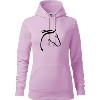 Dámská mikina Kůň - hlava silueta - Mikina dámská Cape s kapucí - S ( Orchid )
