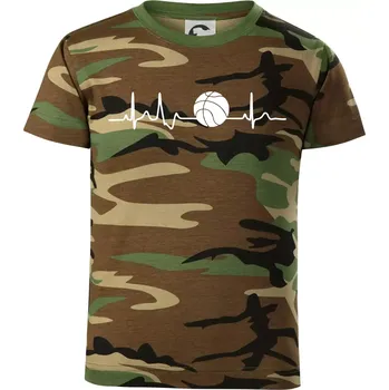 Chlapecké tričko EKG basketbal míč - Dětské maskáčové triko - 104-110cm / 3-4 roky ( Hnědý maskáč )