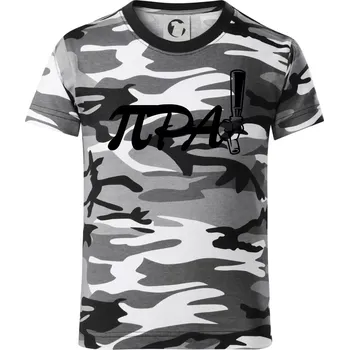 Chlapecké tričko Pípa matematika - Dětské maskáčové triko - 122 cm/6 let ( Šedý maskáč )