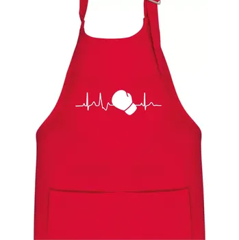 Kuchyňská zástěra EKG box rukavice - Dětská zástěra na vaření - Univerzální velikost ( Červená )