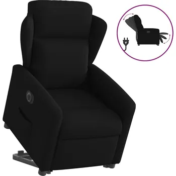 Křeslo Elektrické zvedací polohovací křeslo černé textil Černý3303156