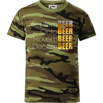 Pivní měsíce - Všechny - Dětské maskáčové triko - 146 cm/10 let ( Zelený maskáč )