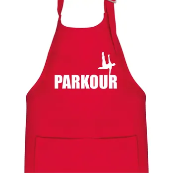 Kuchyňská zástěra Parkour - na jedné ruce - Dětská zástěra na vaření - Univerzální velikost ( Červená )