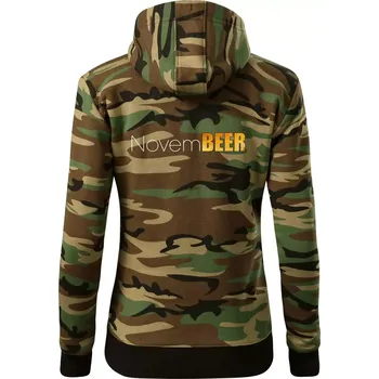 Dámská mikina Pivní měsíce - novemBEER - Dámská mikina trendy zipper s kapucí - M ( Hnědý maskáč )