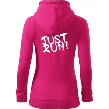Dámská mikina Just run - Dámská mikina trendy zipper s kapucí - 2XL ( Purpurová )