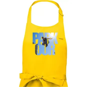 Kuchyňská zástěra Parkour nápis nebe - Dámská zástěra na vaření - Univerzální velikost ( Žlutá )