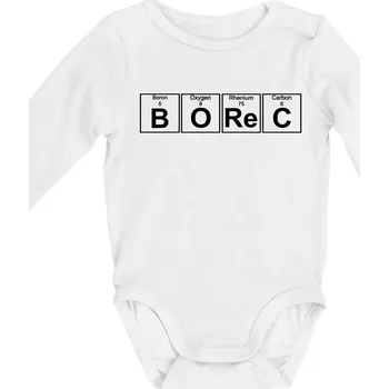 Kojenecký body Borec - Periodická tabulka - Body kojenecké s dlouhým rukávem - Dlouhý r. do 3 měs ( Bílá )