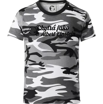 Chlapecké oblečení Chytrá jako Einstein - Dětské maskáčové triko - 134 cm/8 let ( Šedý maskáč )