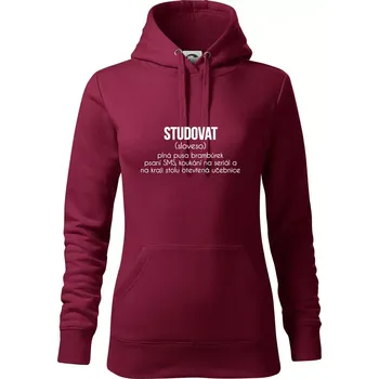 Dámská mikina Studovat - Mikina dámská Cape s kapucí - 2XL ( Garnet )
