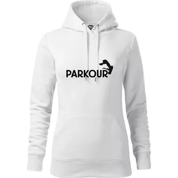 Dámská mikina Parkour - salto - Mikina dámská Cape s kapucí - L ( Bílá )