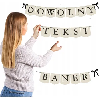 Nápis GIRLANDA BANNER libovolný text DIAMANT béžová LATTE