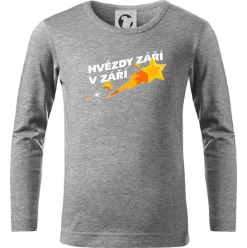 Chlapecké tričko Hvězdy září v září - Triko dětské Long Sleeve - 122 cm/6 let ( Tmavě šedý melír )